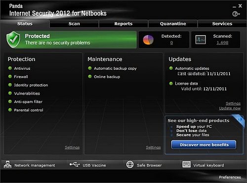 Panda Internet Security 2012 for Netbooks